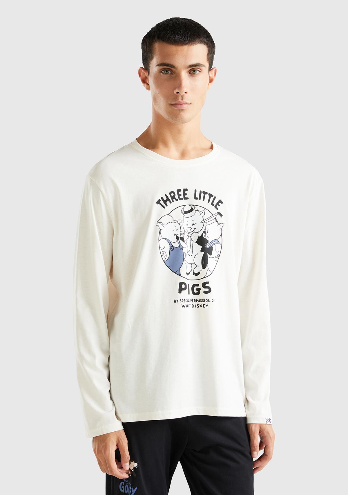  Erkek Krem Disney Baskılı Sweatshirt