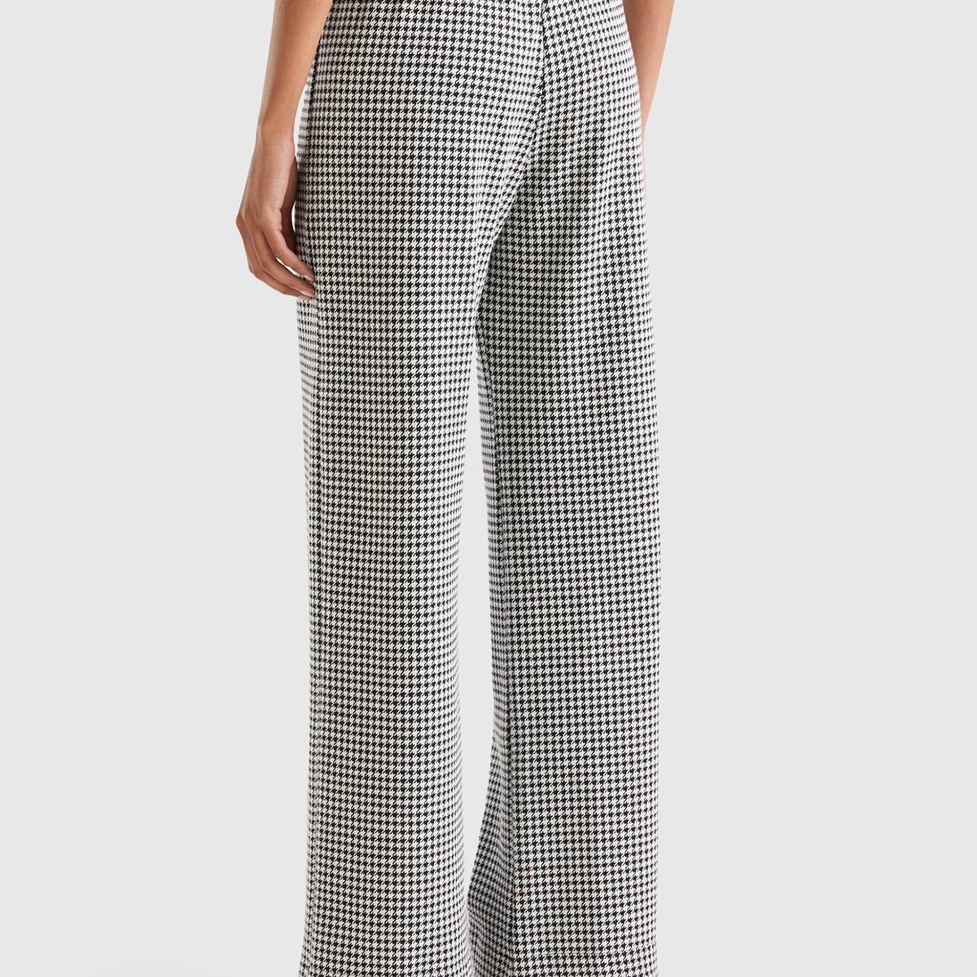 Kadın Siyah-Beyaz Tamamı Desenli Geniş Paça Viskoz Karışımlı Pijama Alt