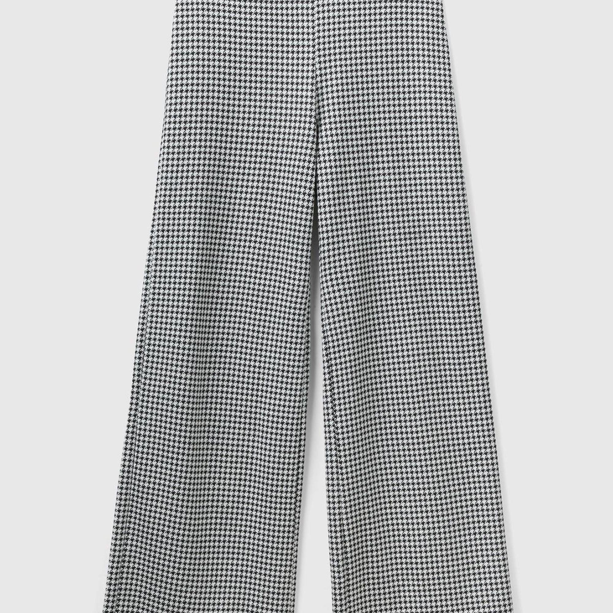 Kadın Siyah-Beyaz Tamamı Desenli Geniş Paça Viskoz Karışımlı Pijama Alt