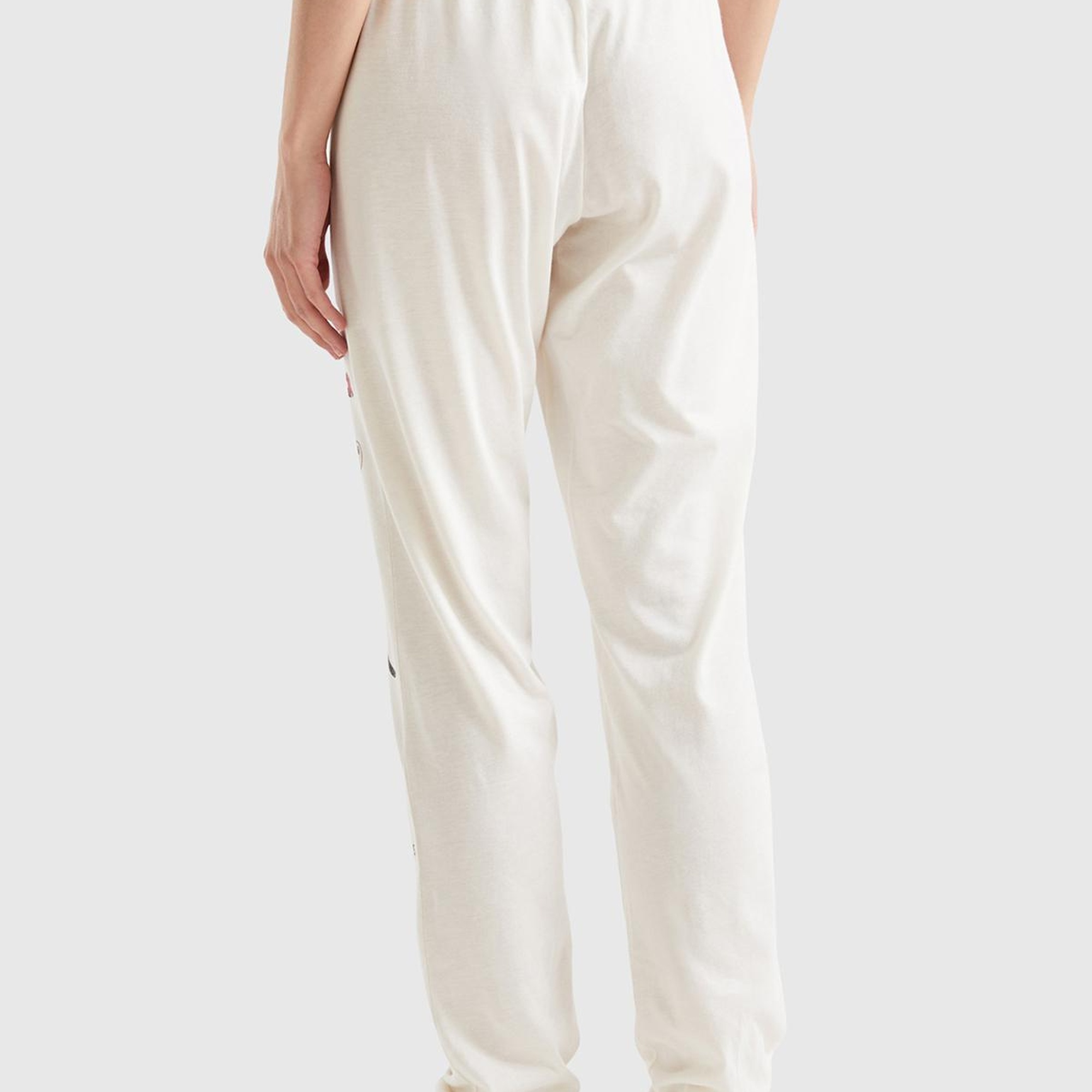 Kadın Krem Büzgü Paçalı Disney Baskılı Eşofman Alt