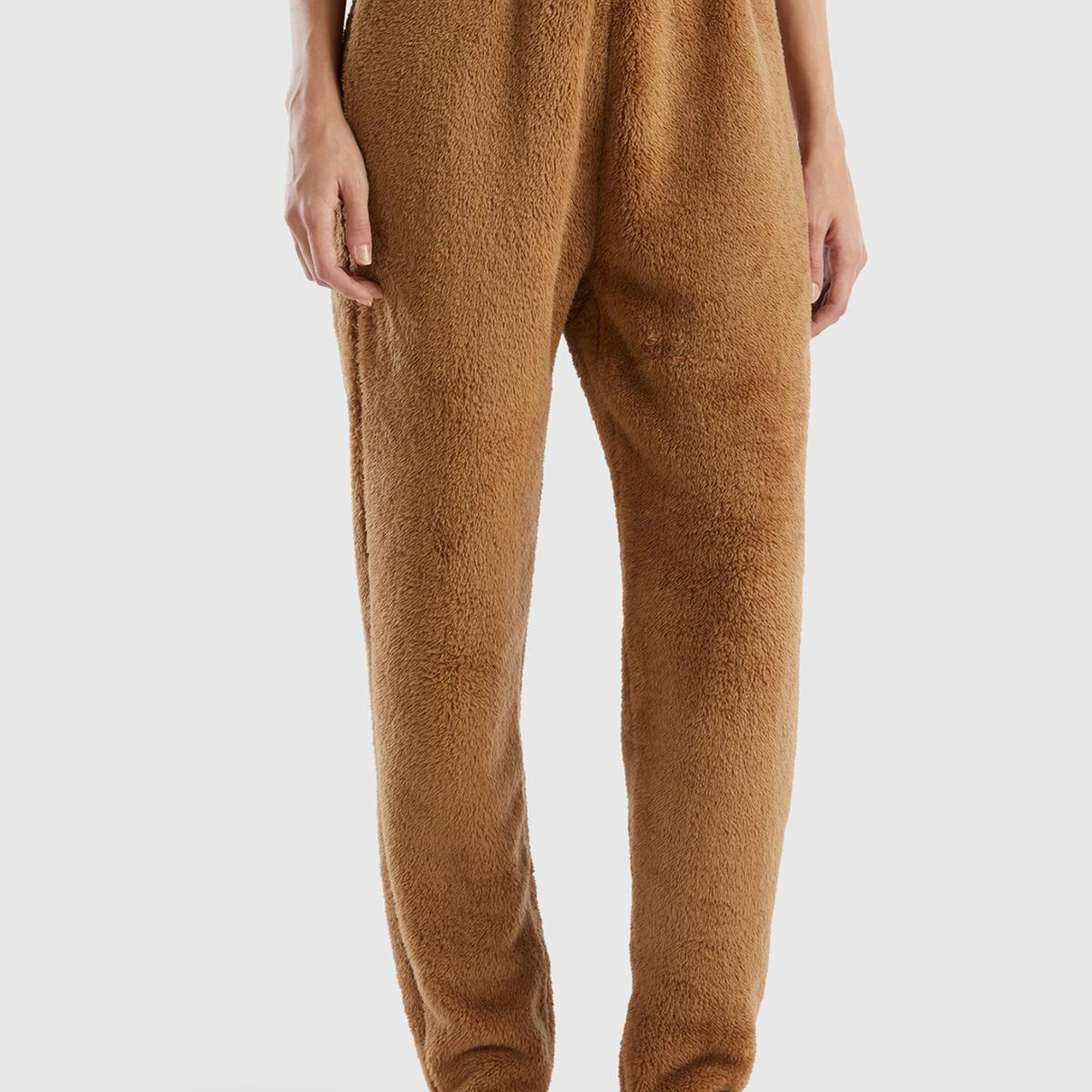 Kadın Taba Beli Lastikli Peluş Eşofman Alt