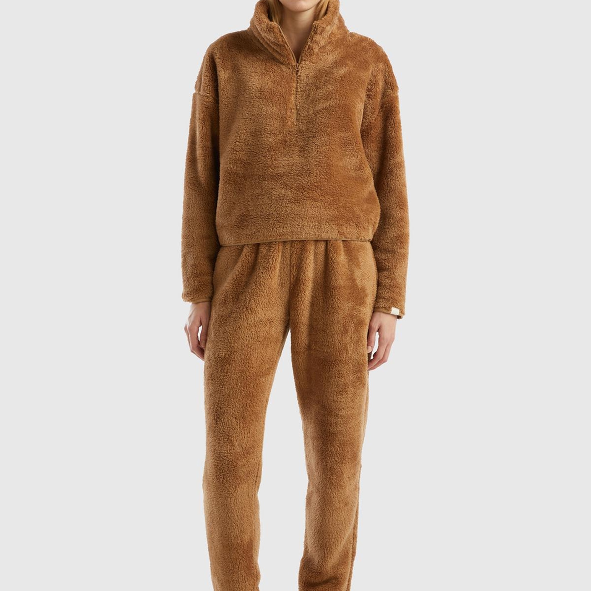 Kadın Taba Beli Lastikli Peluş Eşofman Alt