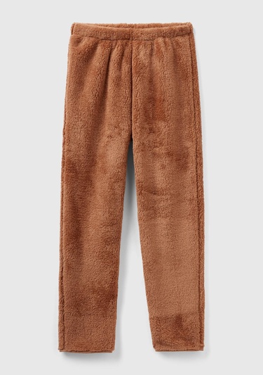  Kadın Taba Beli Lastikli Peluş Eşofman Alt