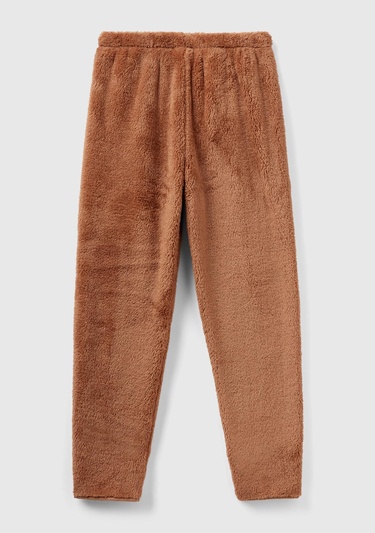  Kadın Taba Beli Lastikli Peluş Eşofman Alt