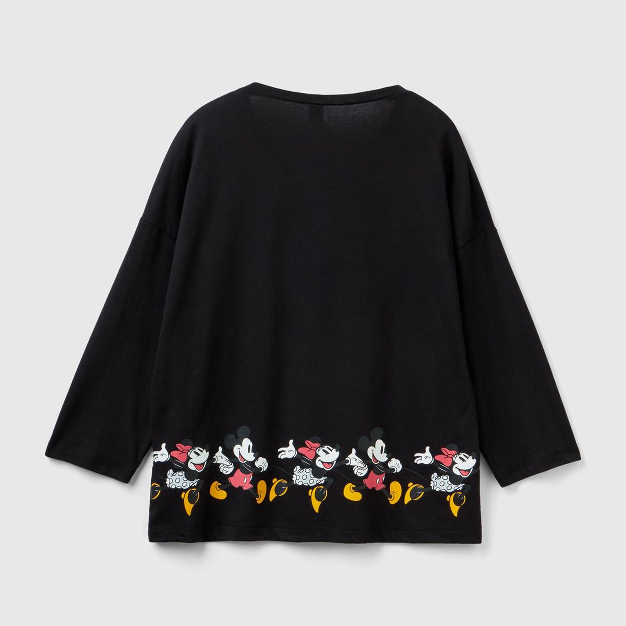 Kadın Siyah Belinde Disney Baskılı T-Shirt