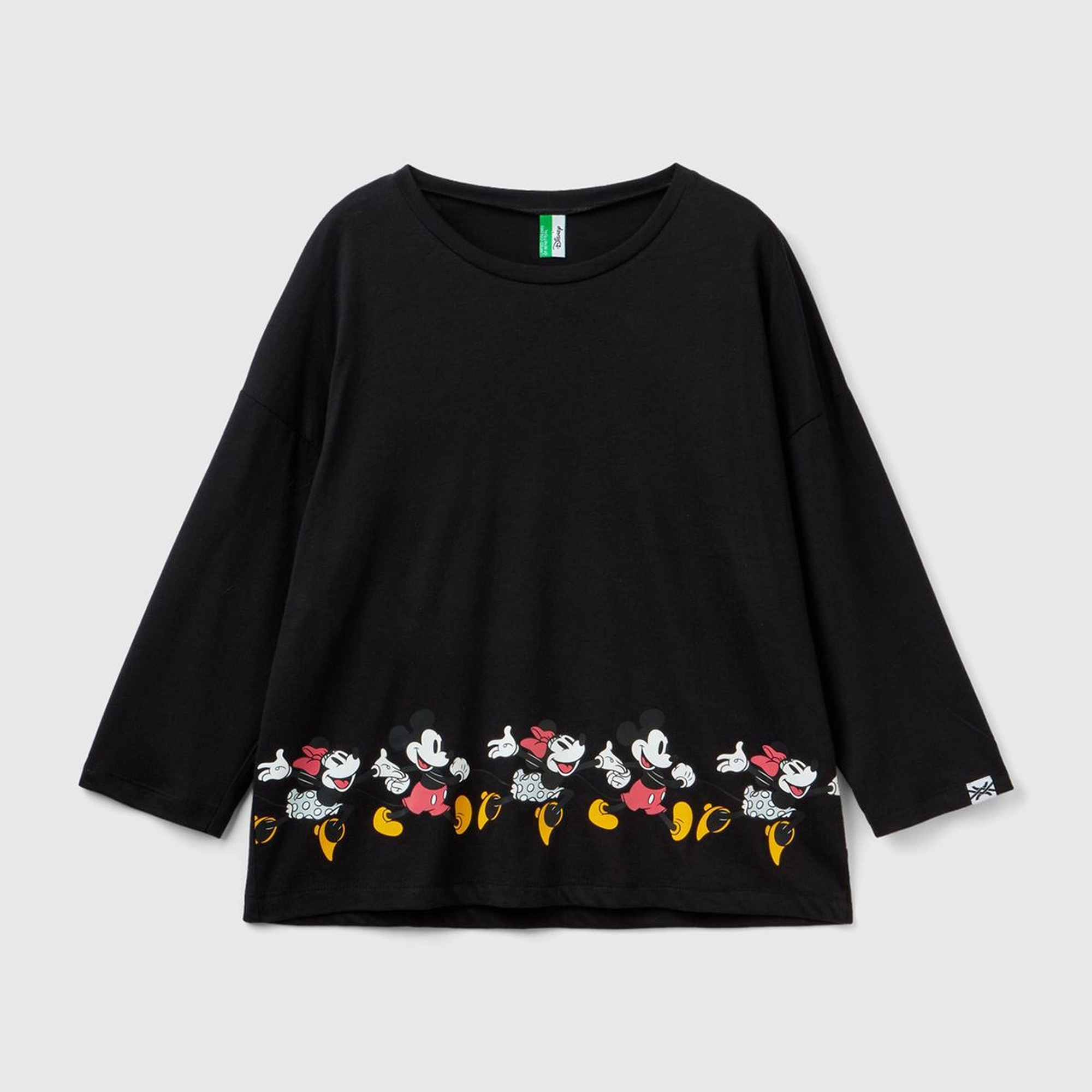 Kadın Siyah Belinde Disney Baskılı T-Shirt