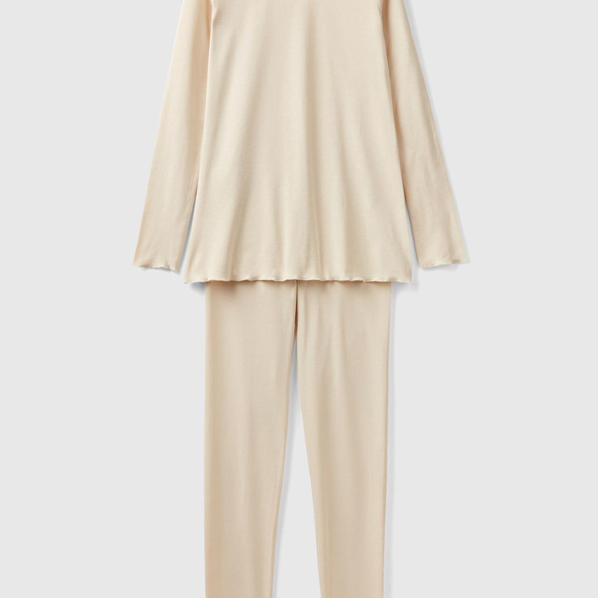 Kadın Bej Ribanalı Pijama Takımı