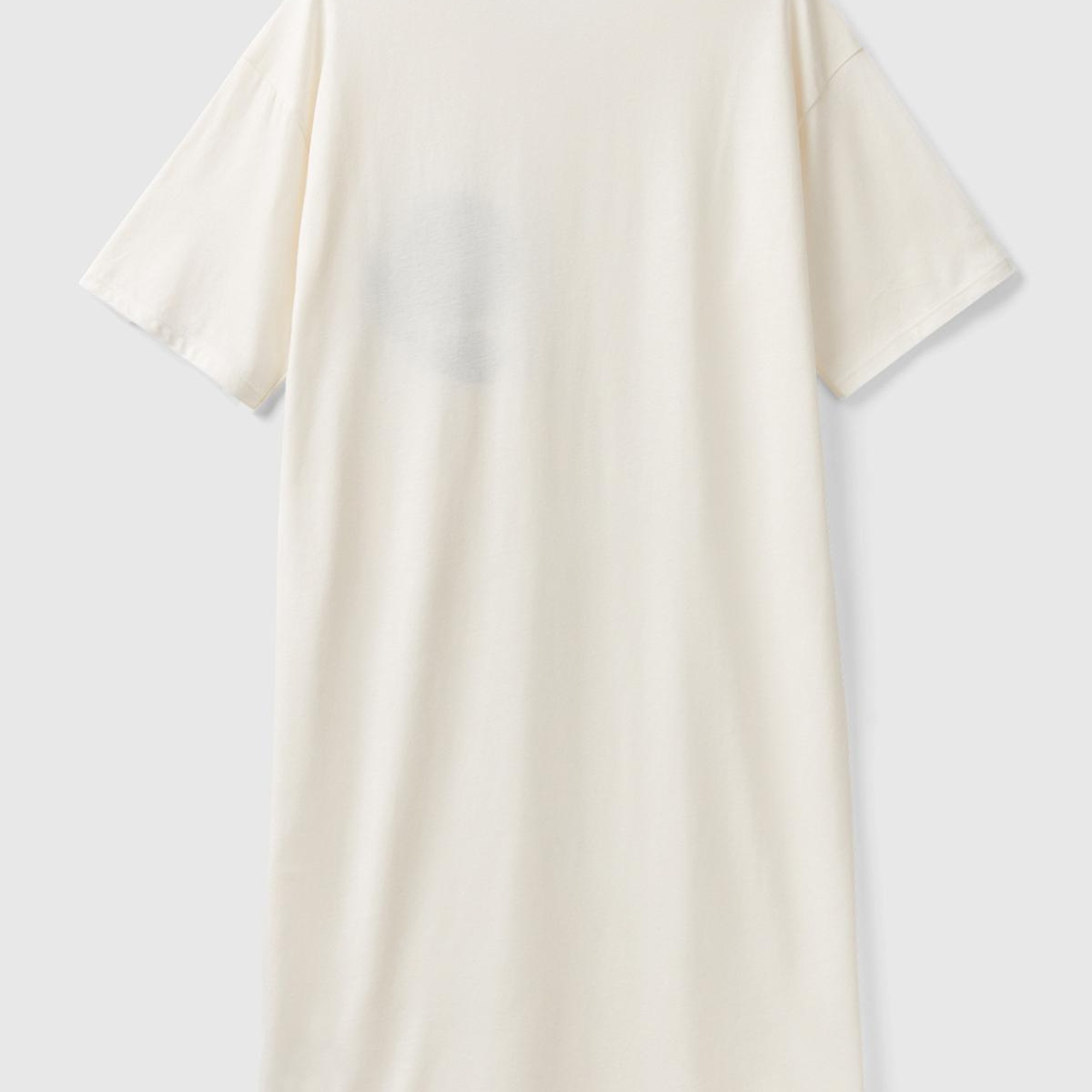 Kadın Krem Yakası Çiçek Baskılı Viskoz Karışımlı Gecelik