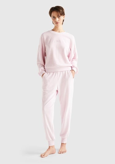  Kadın Gül Kurusu Beli Lastikli Şönil Eşofman Altı