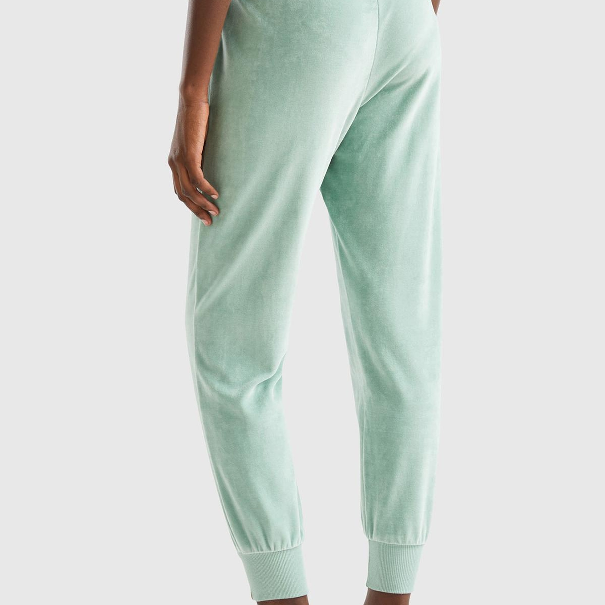 Kadın Su Yeşili Beli Lastikli Şönil Eşofman Altı