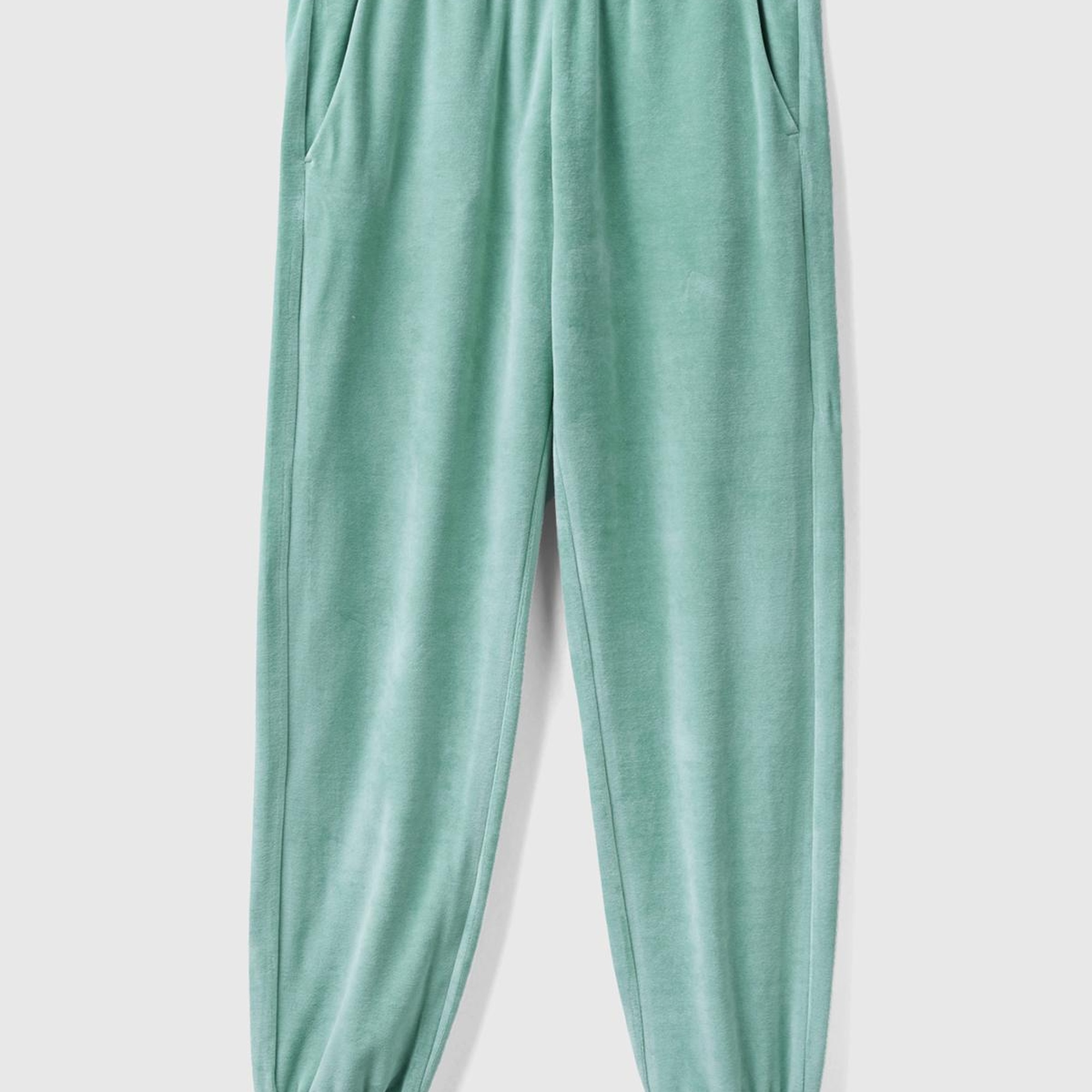 Kadın Su Yeşili Beli Lastikli Şönil Eşofman Altı