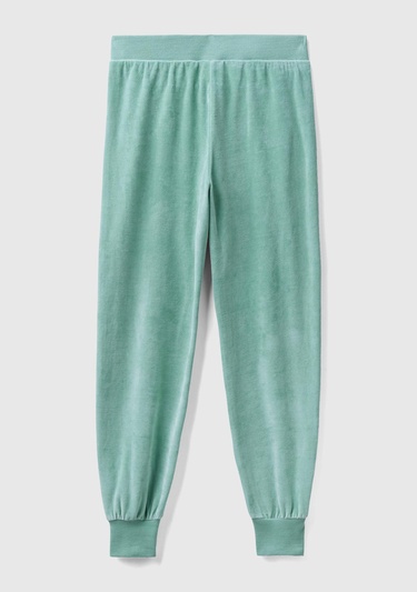  Kadın Su Yeşili Beli Lastikli Şönil Eşofman Altı