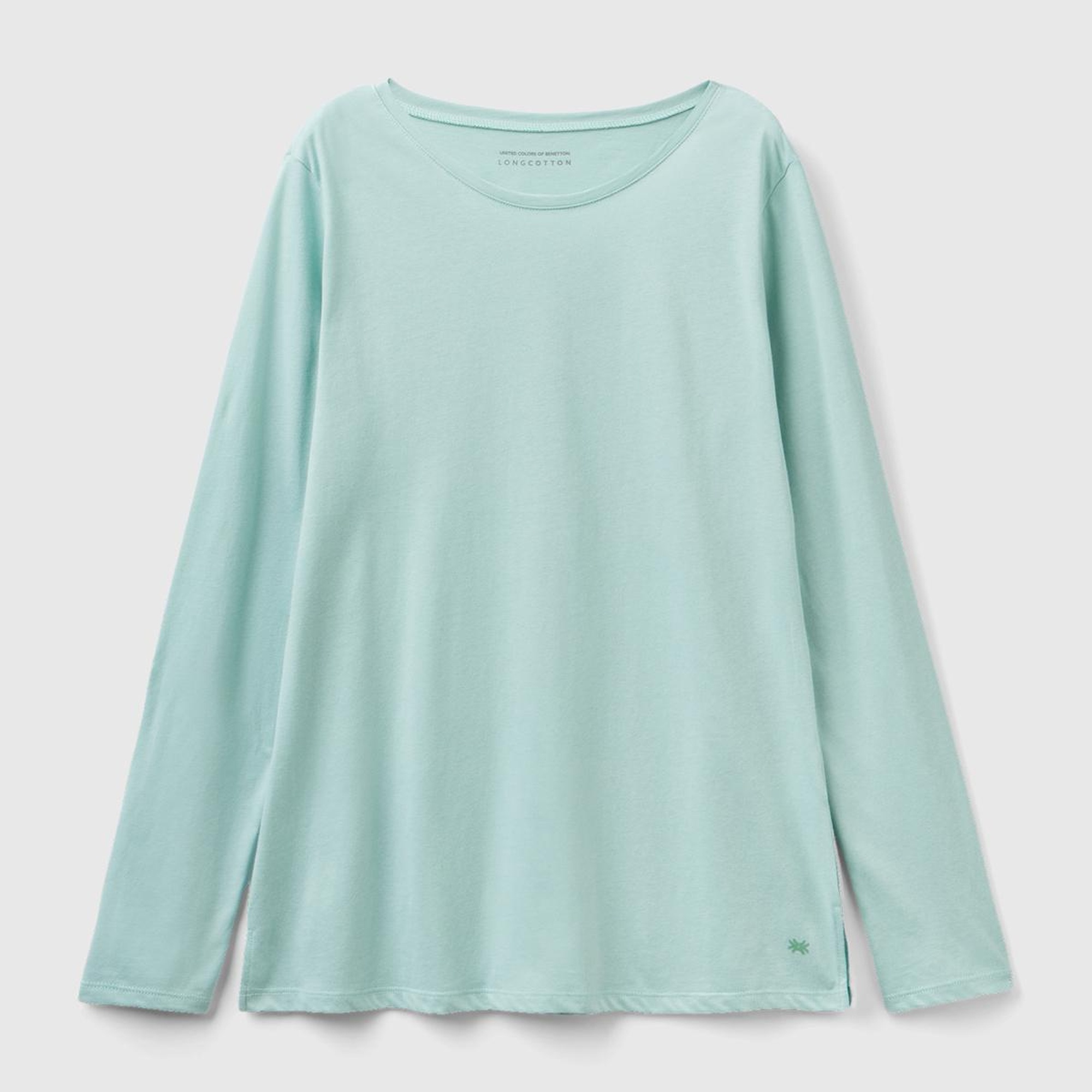 Kadın Turkuaz Bisiklet Yaka T-Shirt