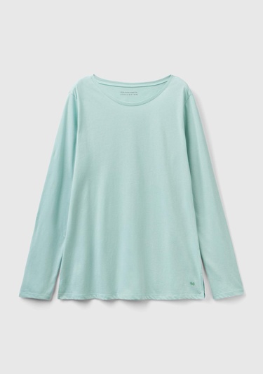  Kadın Turkuaz Bisiklet Yaka T-Shirt