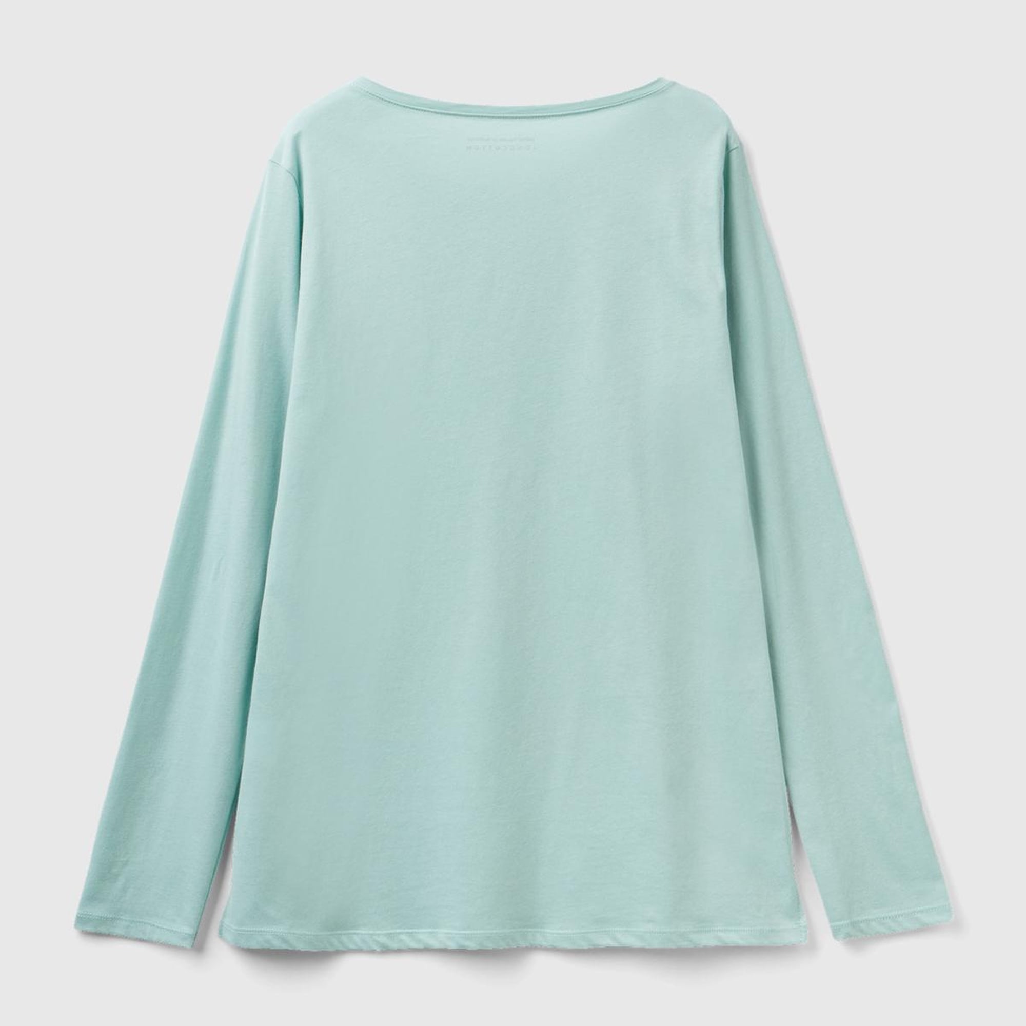 Kadın Turkuaz Bisiklet Yaka T-Shirt