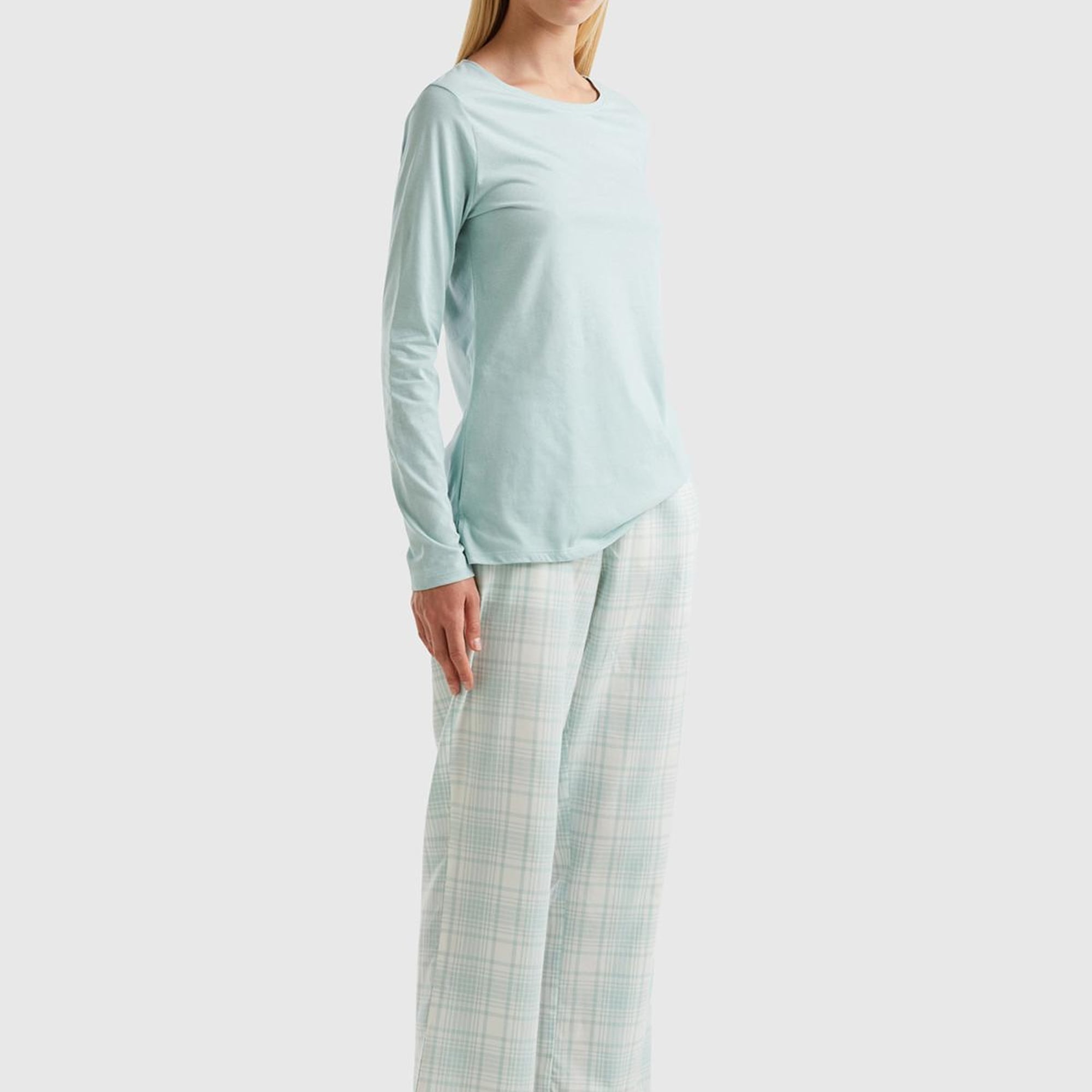 Kadın Turkuaz Bisiklet Yaka T-Shirt