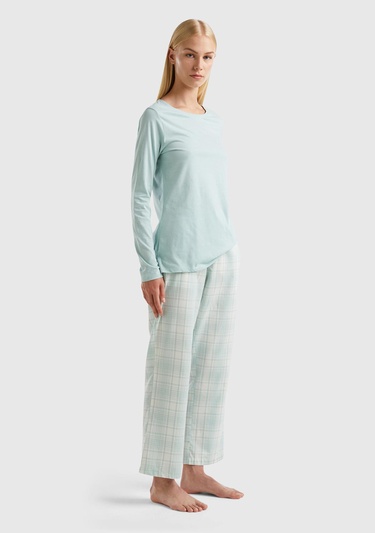  Kadın Turkuaz Bisiklet Yaka T-Shirt