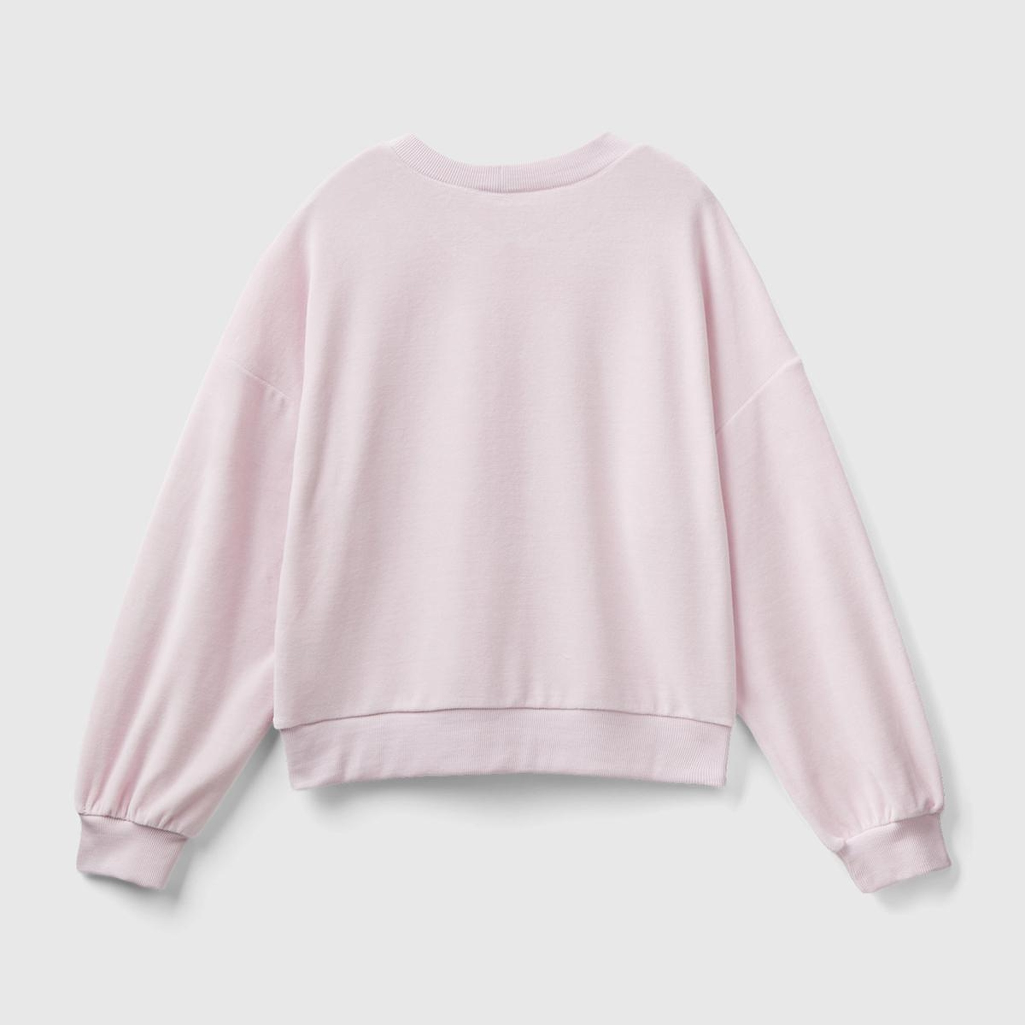 Kadın Gül Kurusu Logo Baskılı Şönil Sweatshirt