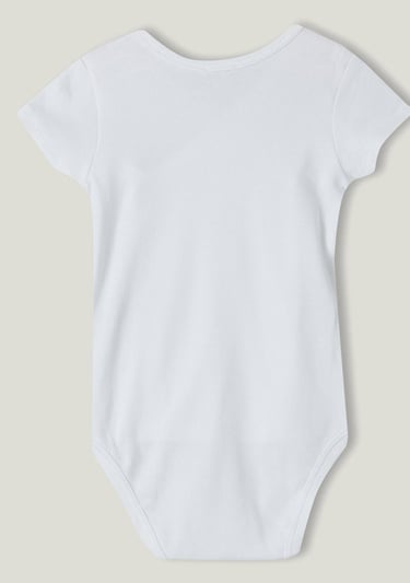  Bebek Beyaz Mix Desenli V Yaka 2'li Tulum