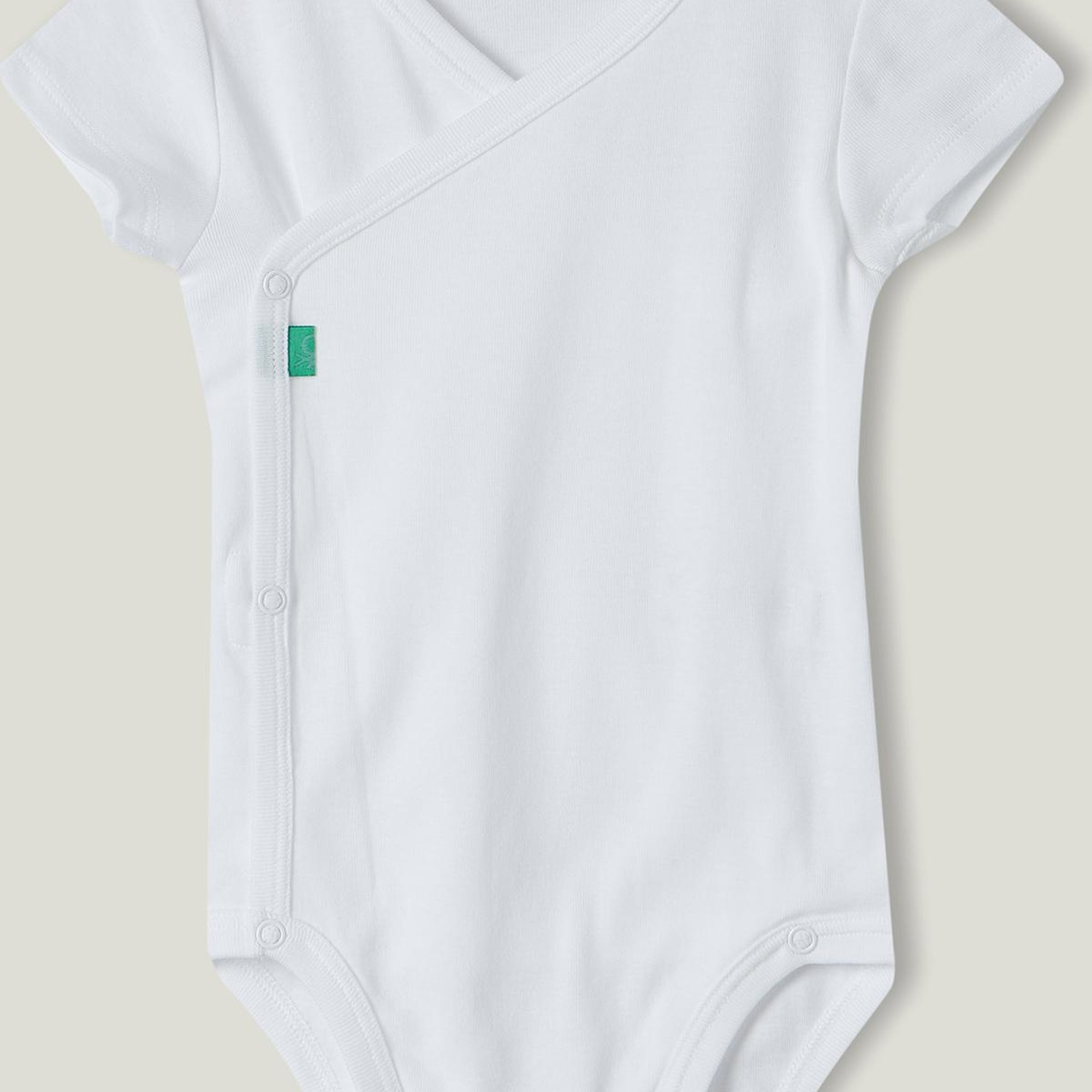 Bebek Beyaz Mix Desenli V Yaka 2'li Tulum