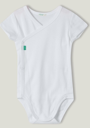  Bebek Beyaz Mix Desenli V Yaka 2'li Tulum