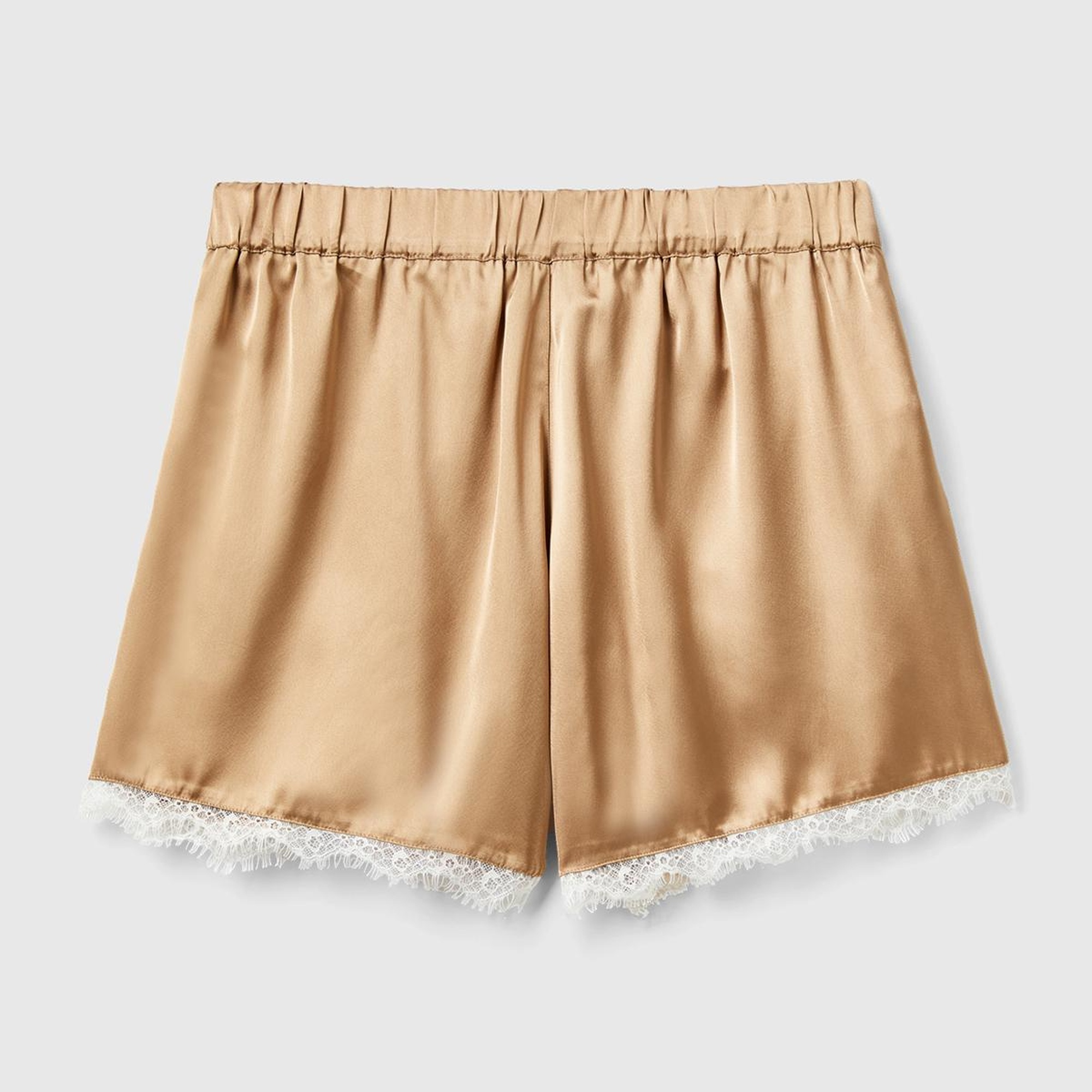 Kadın Taba Dantel Detaylı Pijama Şort