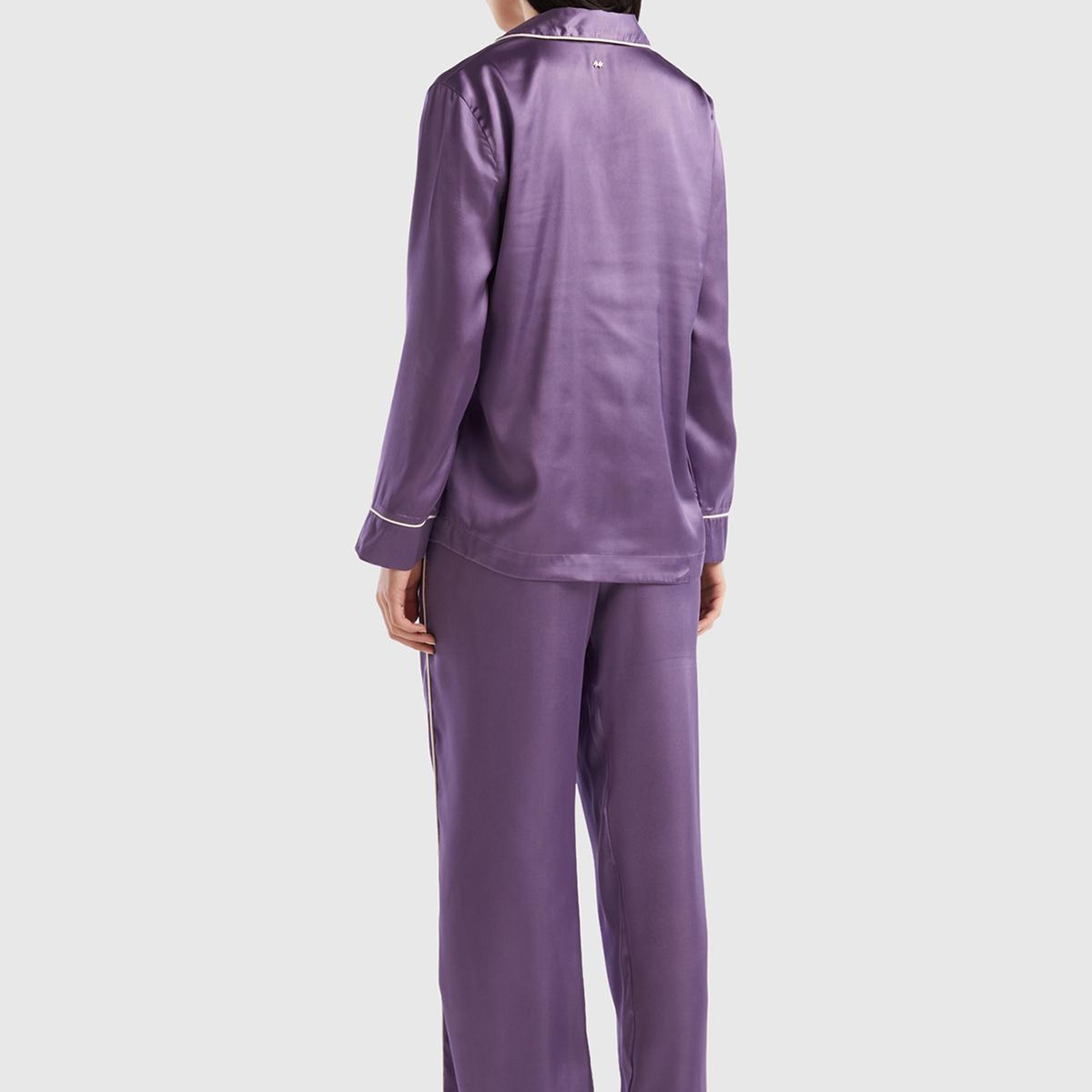 Kadın Mor Saten Pijama Takımı