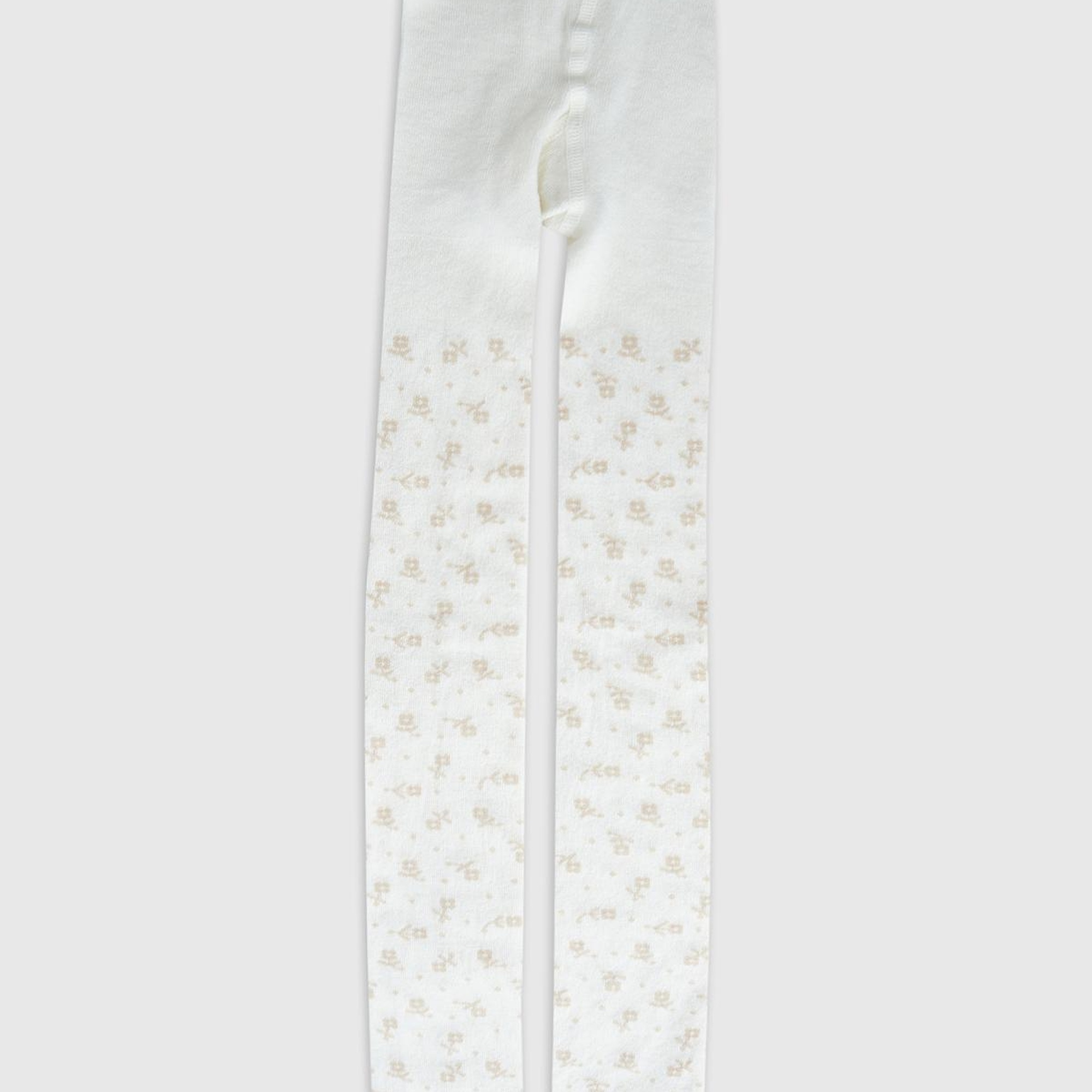 Kız Çocuk Krem Desenli Külotlu Çorap