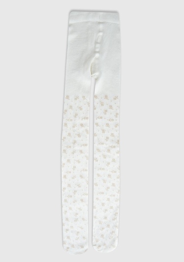  Kız Çocuk Krem Desenli Külotlu Çorap