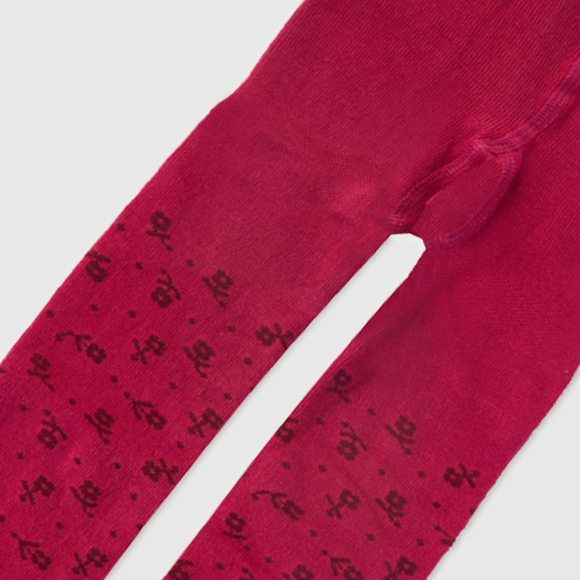 Kız Çocuk Fuşya Desenli Külotlu Çorap