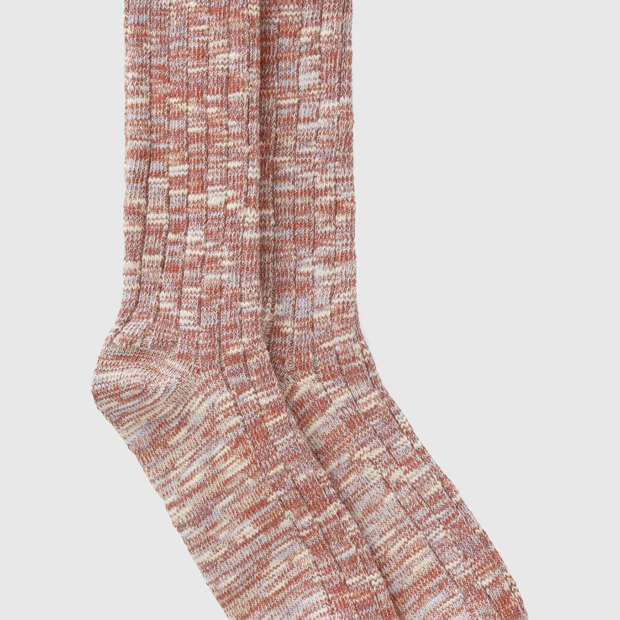 Unisex Kahverengi  Uzun Muline Çorap