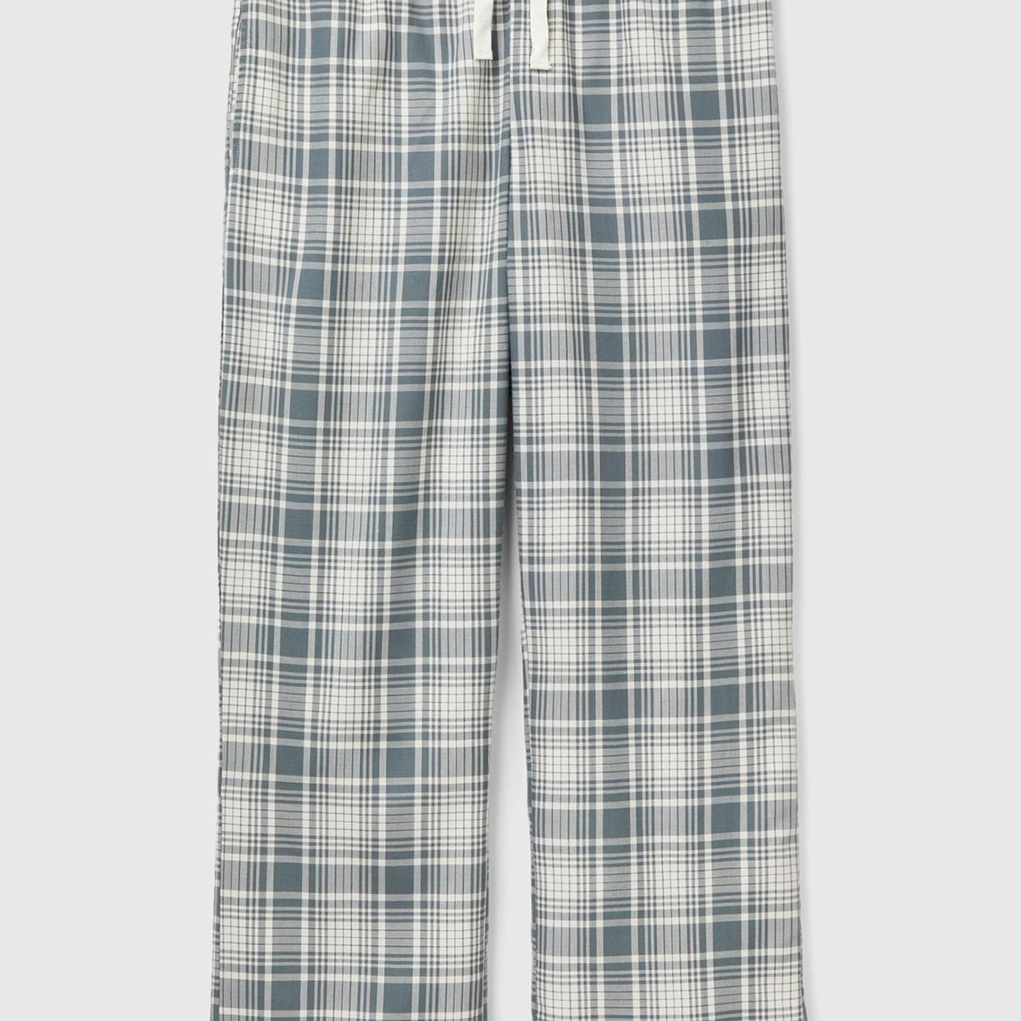 Kadın Lacivert Mix Ekose Desenli Dokuma Pantolon