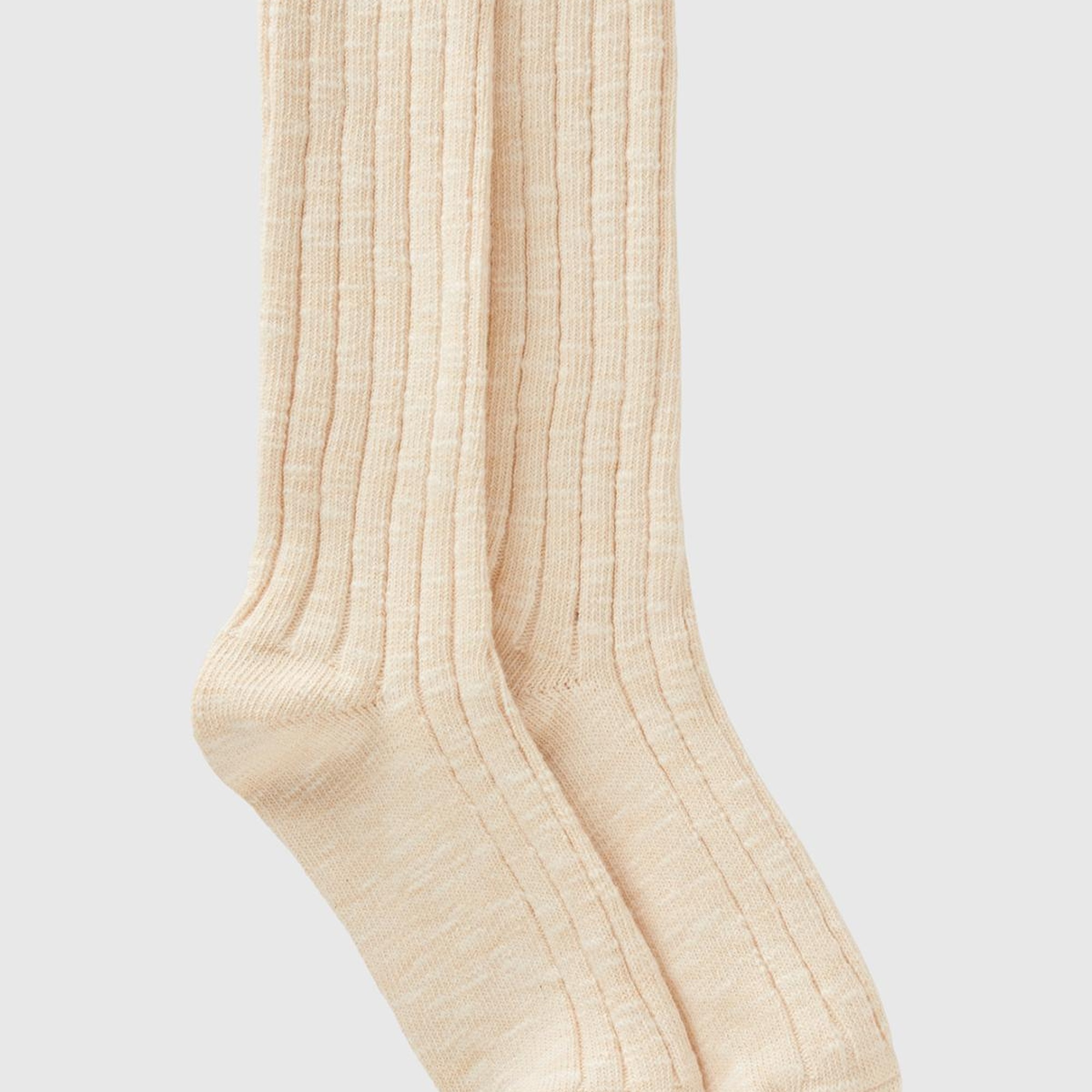 Unisex Bej  Uzun Muline Çorap