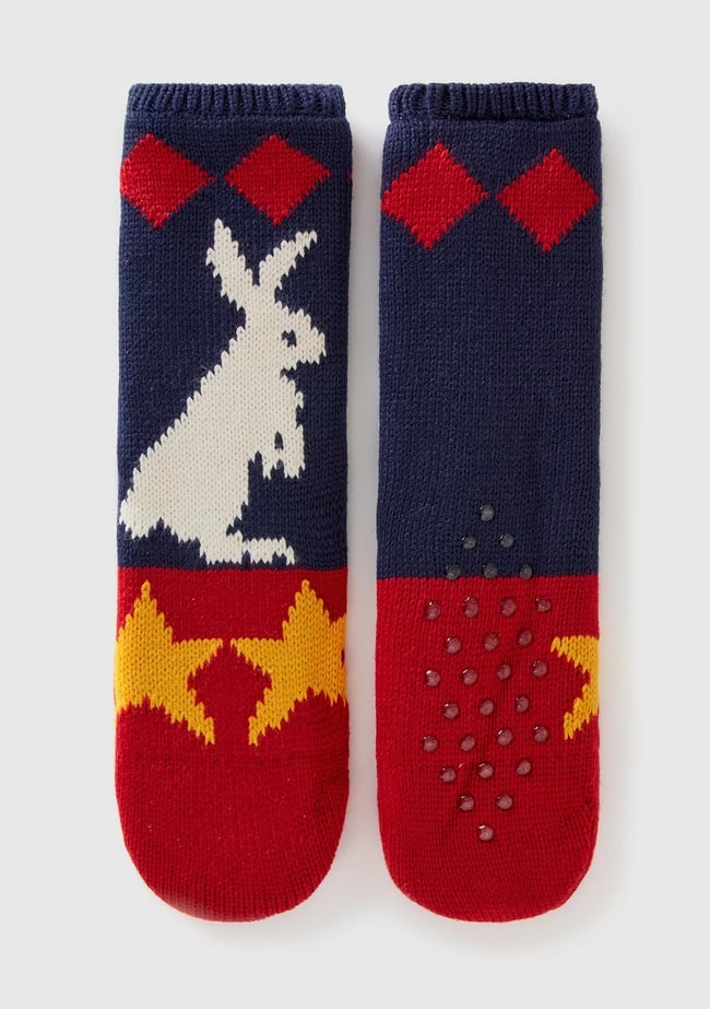  Unisex Lacivert Mix Tavşan Desenli Soket Çorap