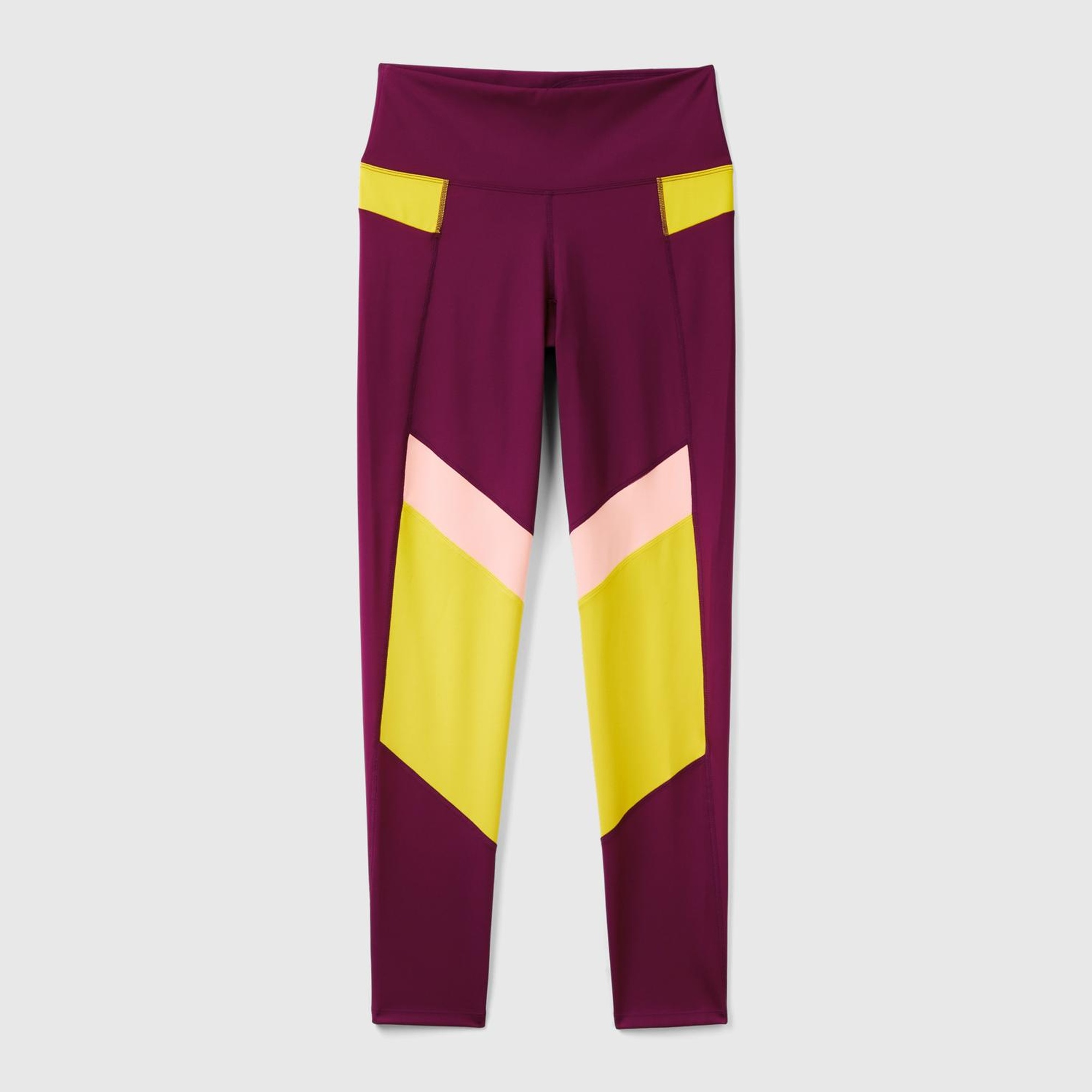 Kadın Bordo Kontrast Renk Detaylı Arkası Telefon Cepli Yüksek Bel Tayt