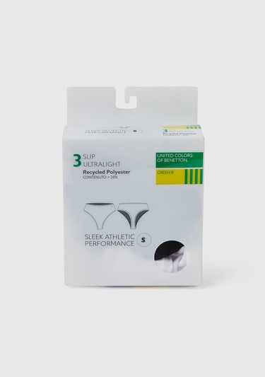  Kadın Siyah Pamuk Karışımlı Logo Detaylı 3'lü Külot Seti