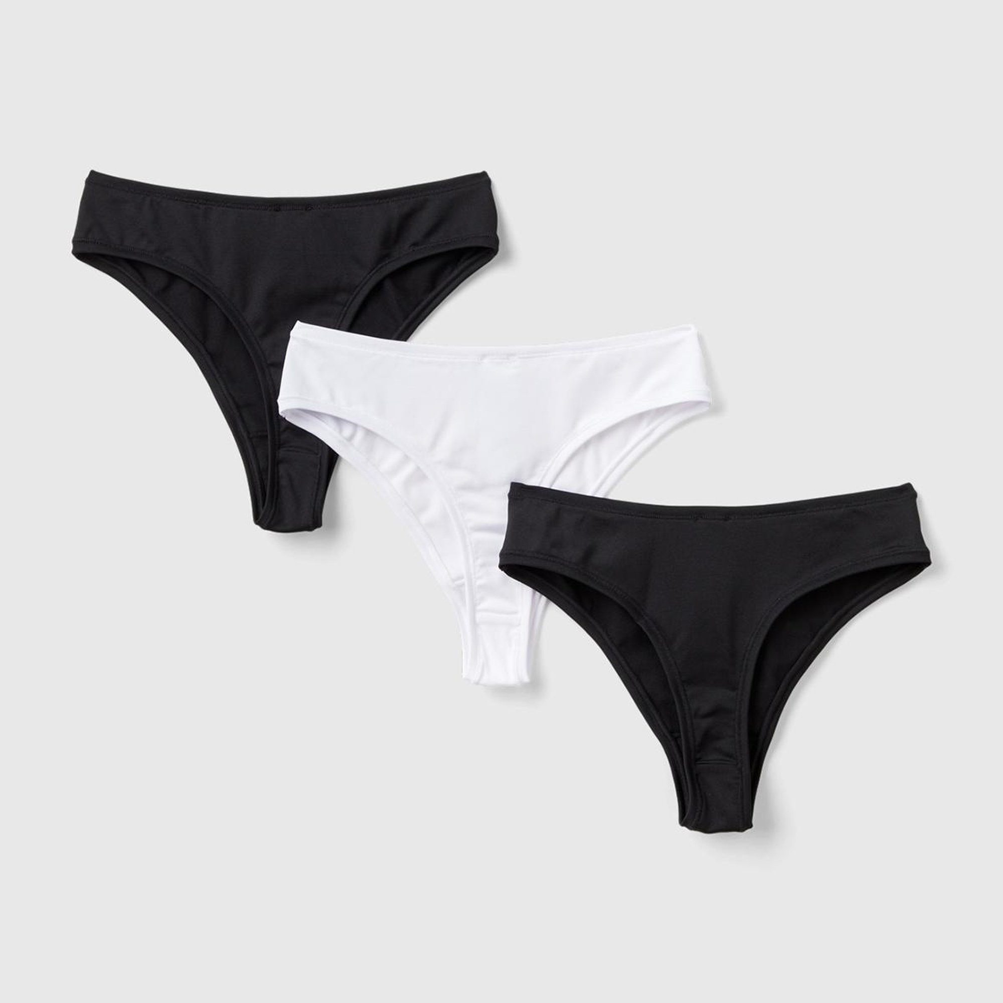 Kadın Siyah Pamuk Karışımlı Logo Detaylı 3'lü Külot Seti