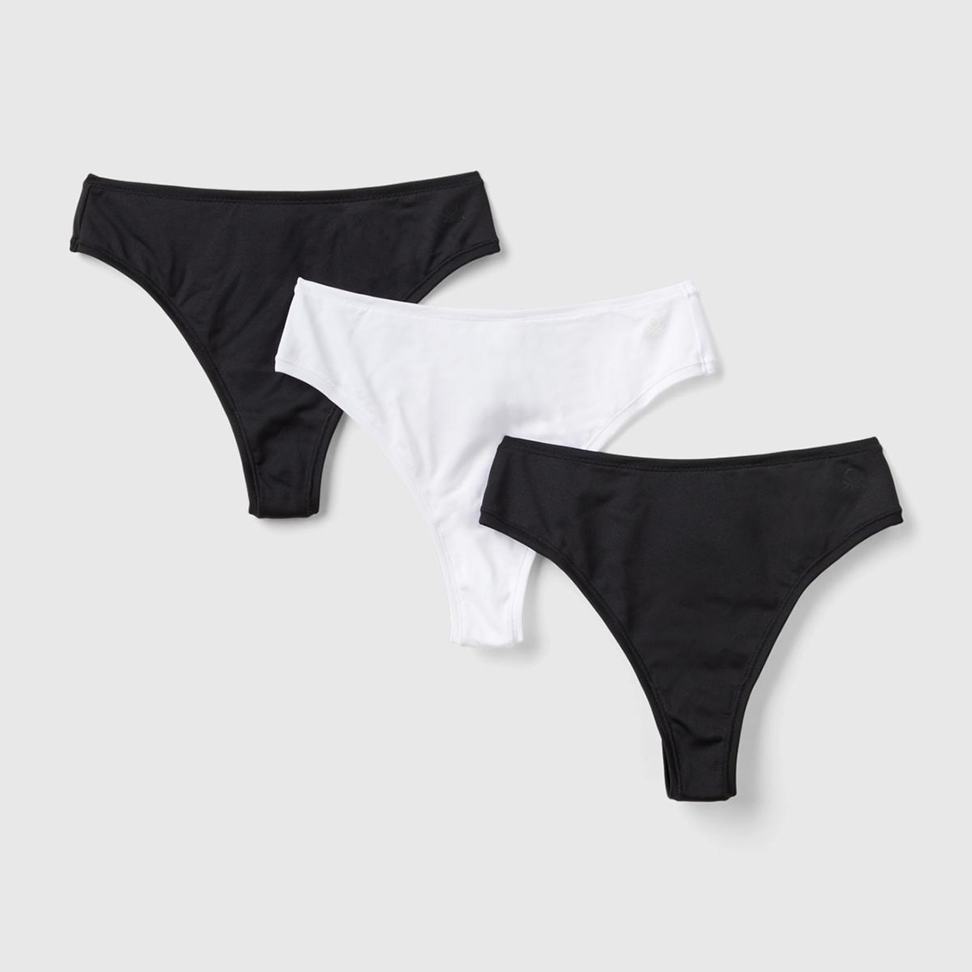 Kadın Siyah Pamuk Karışımlı Logo Detaylı 3'lü Külot Seti