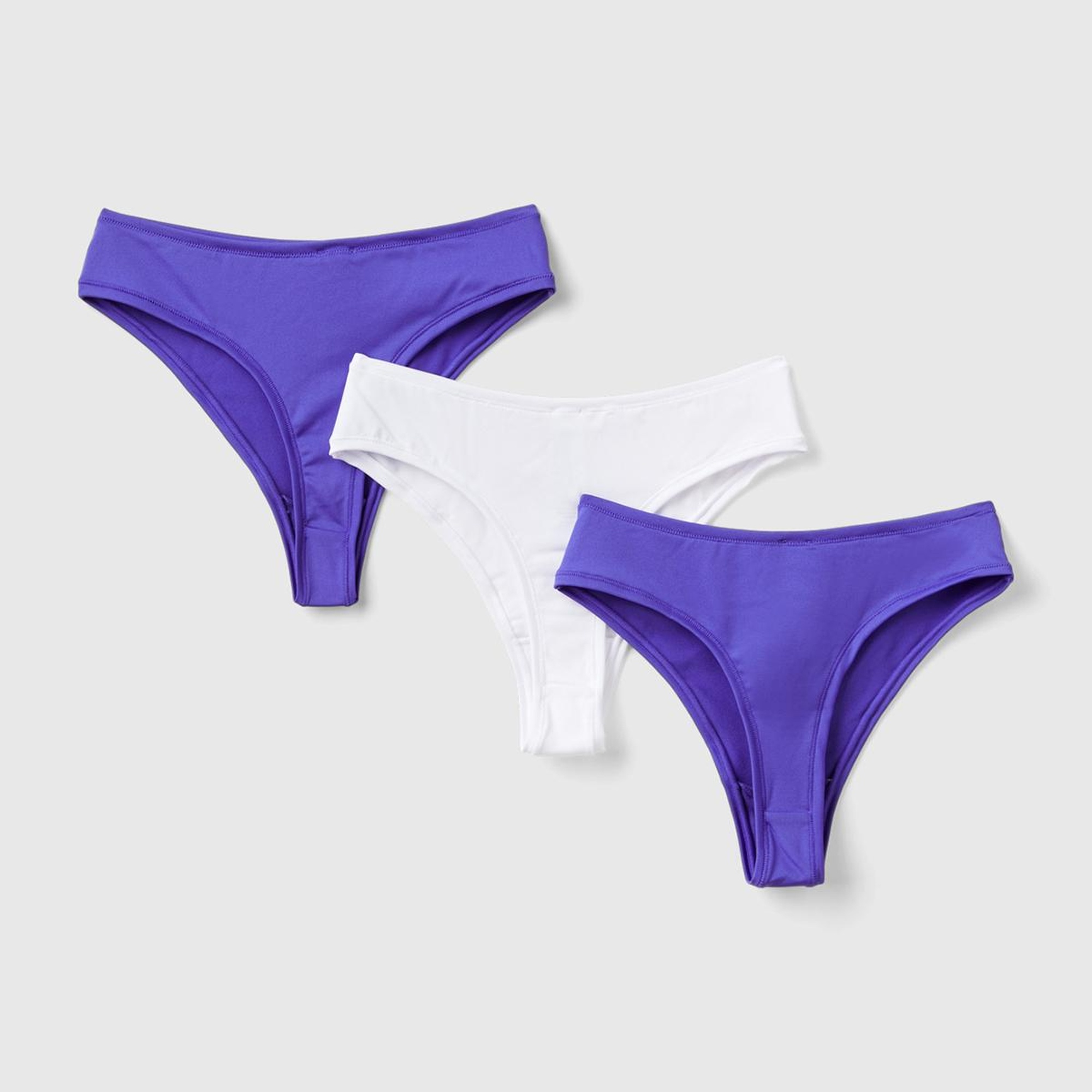 Kadın Mor Pamuk Karışımlı Logo Detaylı 3'lü Külot Seti