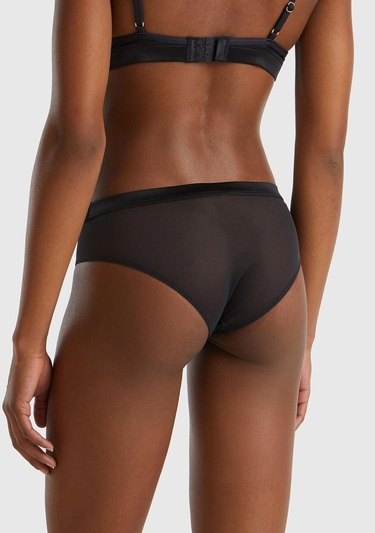  Kadın Siyah Kontrast Renk Detaylı Hipster Külot