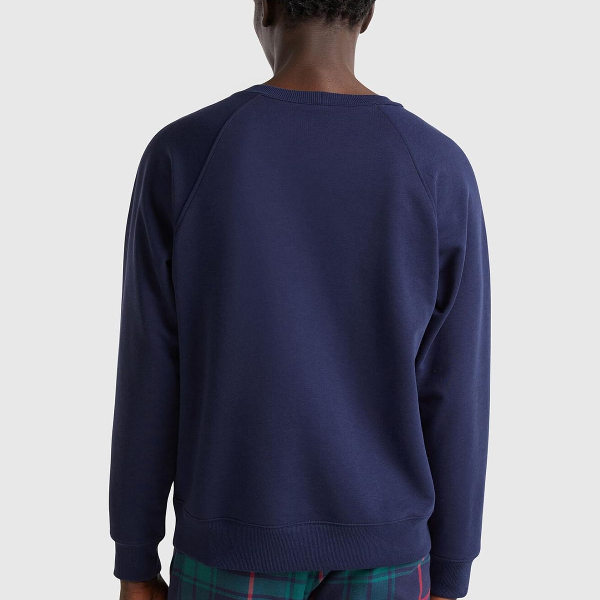 Erkek Lacivert Pamuk Karışımlı Göğsü Garfield Baskılı Bisiklet Yaka Sweater