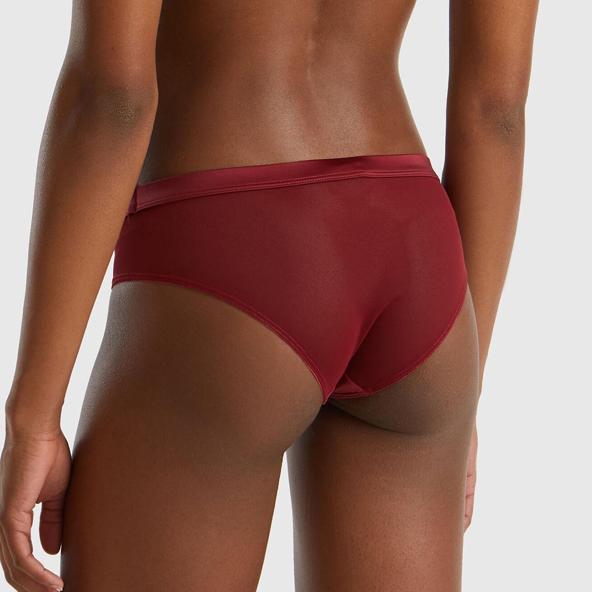 Kadın Bordo Kontrast Renk Detaylı Hipster Külot