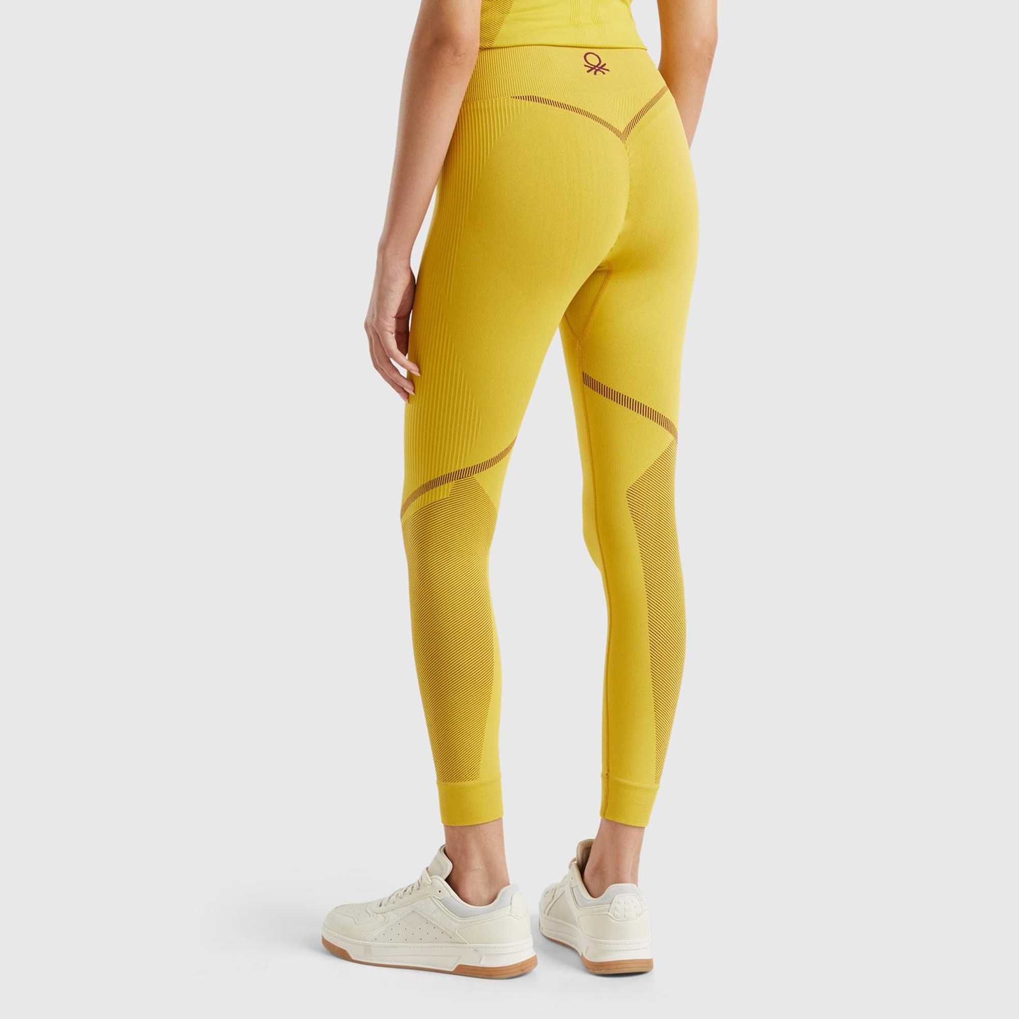 Kadın Sarı Kontrast Renk Detaylı Tayt