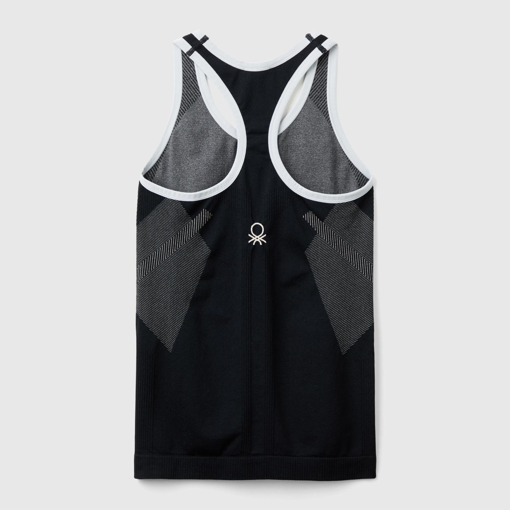 Kadın Siyah Kontrast Renk Detaylı Kolsuz Halter Yaka Üst