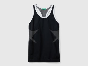  Kadın Siyah Kontrast Renk Detaylı Kolsuz Halter Yaka Üst