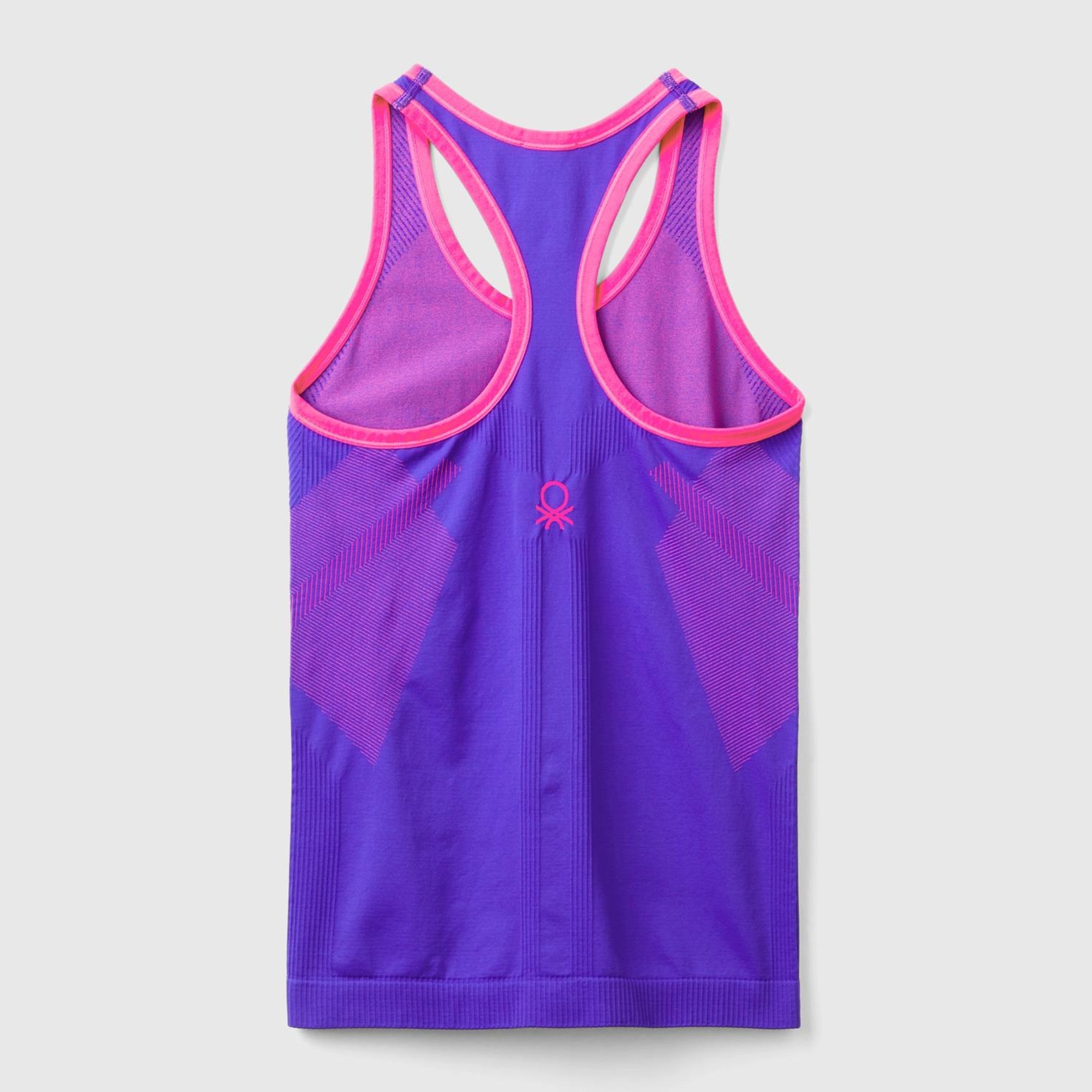 Kadın Mor Kontrast Renk Detaylı Kolsuz Halter Yaka Üst