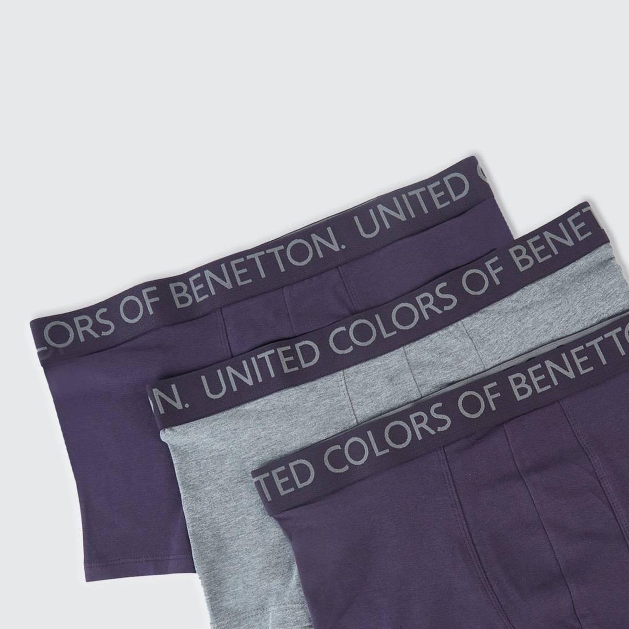 Erkek Mürdüm Beli Logo Detaylı 3'lü Boxer Seti