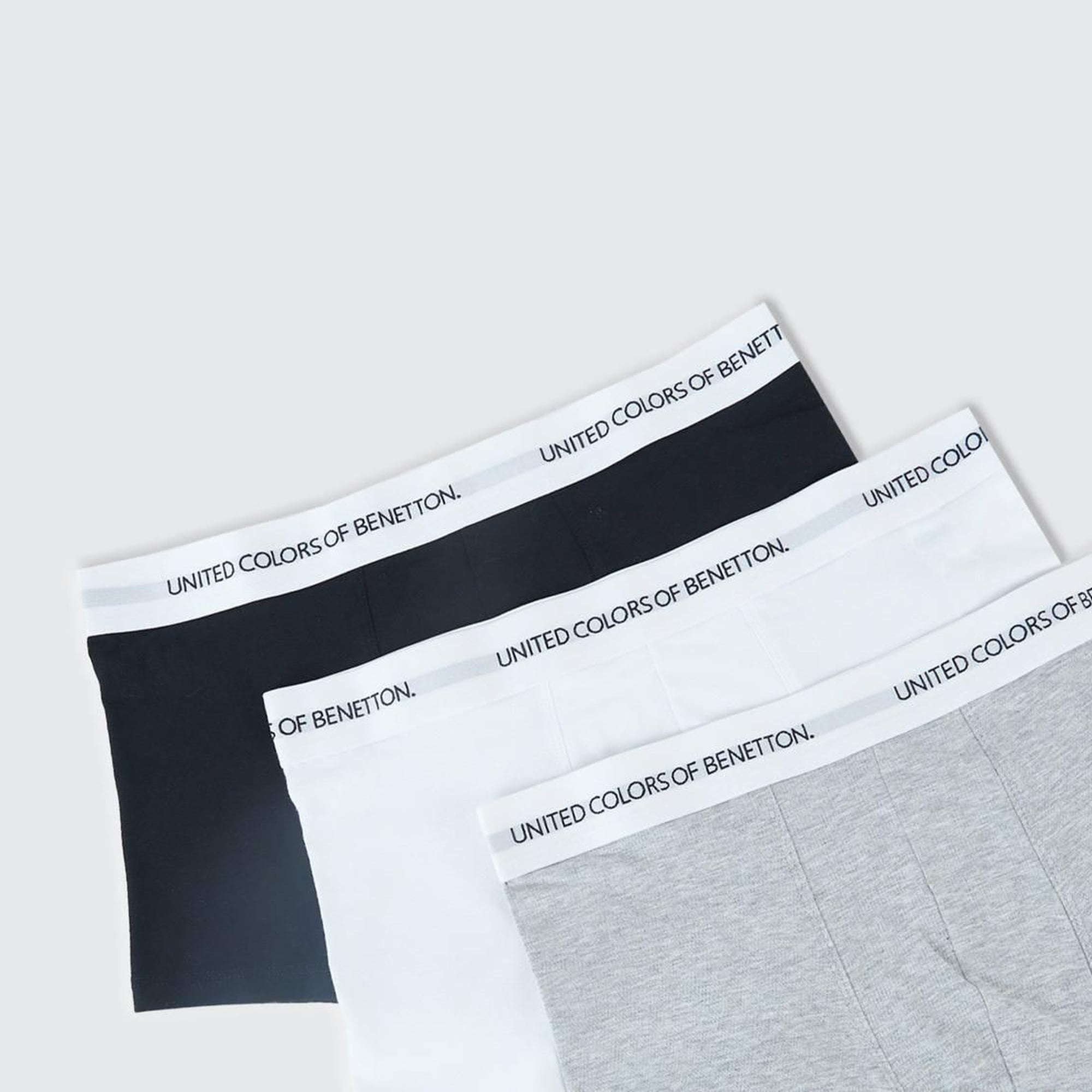 Erkek Gri Mix Beli Logo Detaylı 3'lü Boxer Seti