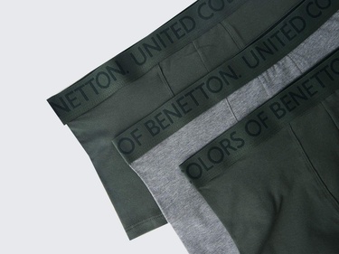  Erkek Antrasit Beli Logo Detaylı 3'lü Boxer Seti