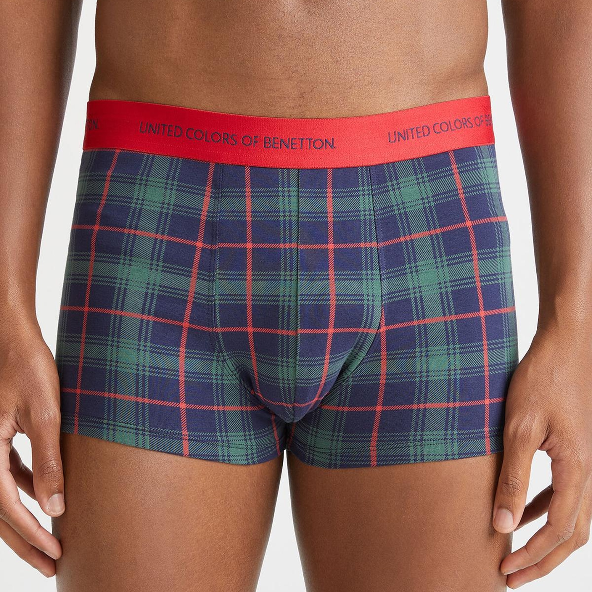 Erkek Yeşil Pamuk Karışımlı Tamamı Desenli Boxer